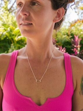 Sterling Silver Double Link Pendant Necklace